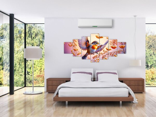 Obraz - Pták s Jeřabinou (210x100 cm)
