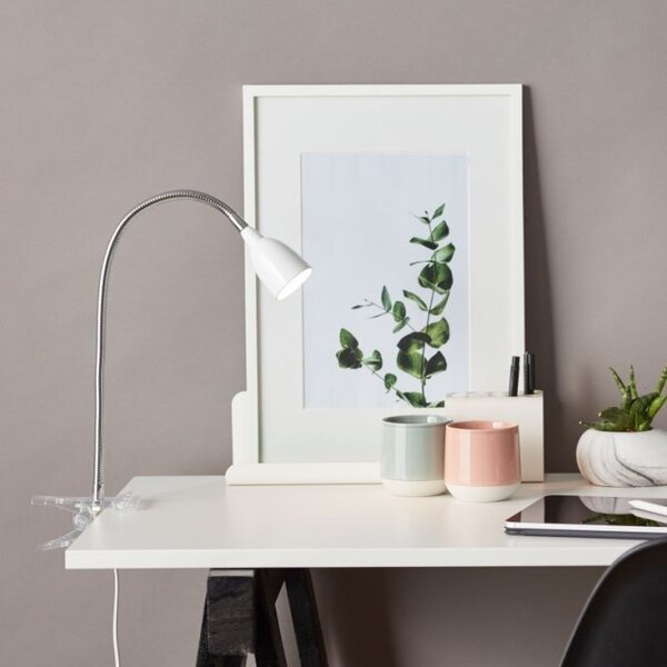 Brilliant G92936/05 Stolní klipová lampa ANTHONY bílá
