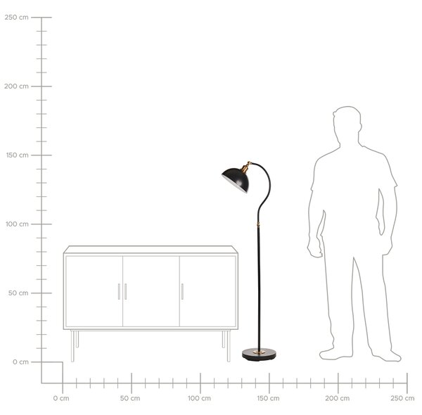 Stojací lampa LENNON Nastavitelná Kov Černá