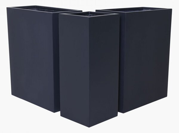 Rohové květináče CORNER, sklolaminát, 75*148 cm, antracit