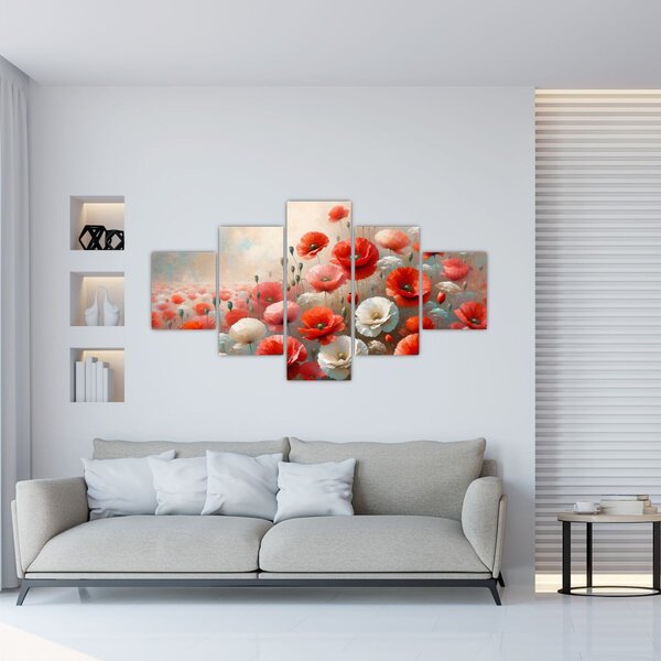 Obraz - Malba vlčích máků (125x70 cm)