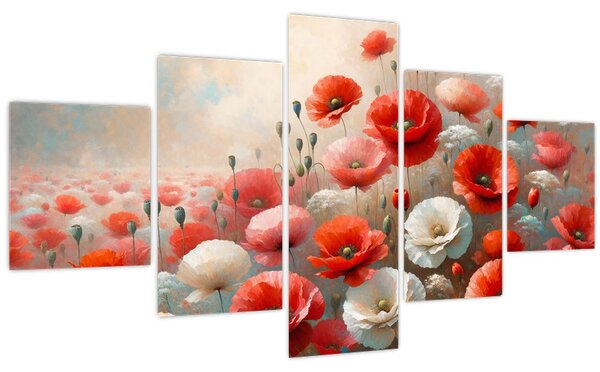 Obraz - Malba vlčích máků (125x70 cm)
