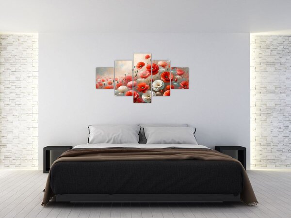 Obraz - Malba vlčích máků (125x70 cm)