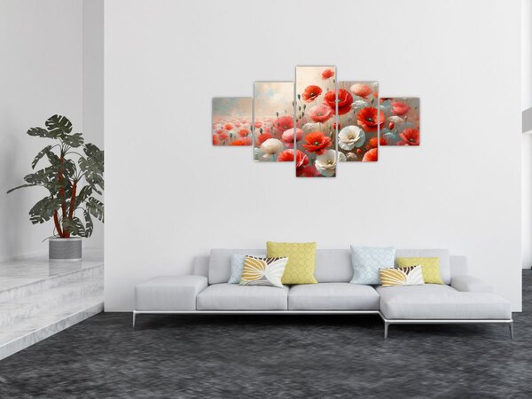 Obraz - Malba vlčích máků (125x70 cm)