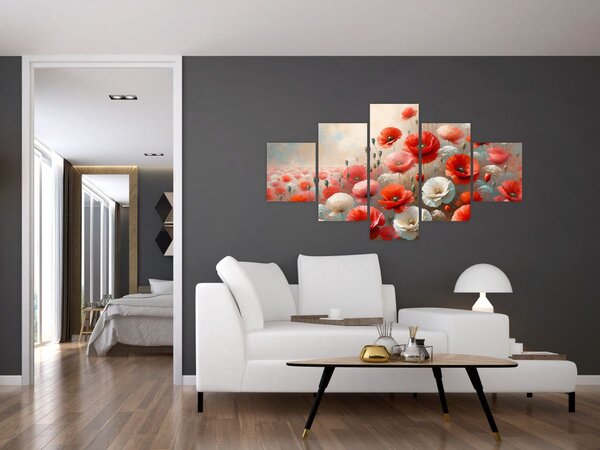 Obraz - Malba vlčích máků (125x70 cm)
