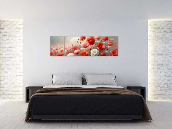 Obraz - Malba vlčích máků (170x50 cm)