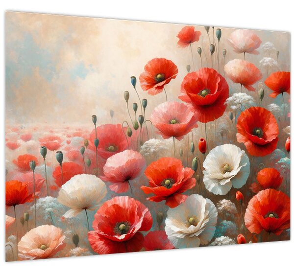 Obraz - Malba vlčích máků (70x50 cm)