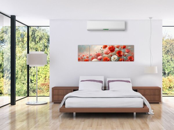 Obraz - Malba vlčích máků (170x50 cm)