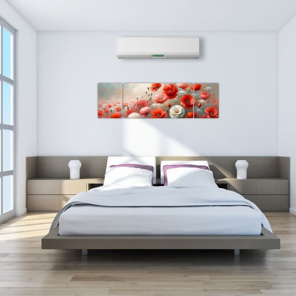 Obraz - Malba vlčích máků (170x50 cm)