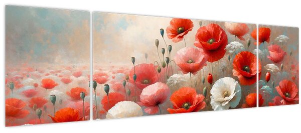 Obraz - Malba vlčích máků (170x50 cm)