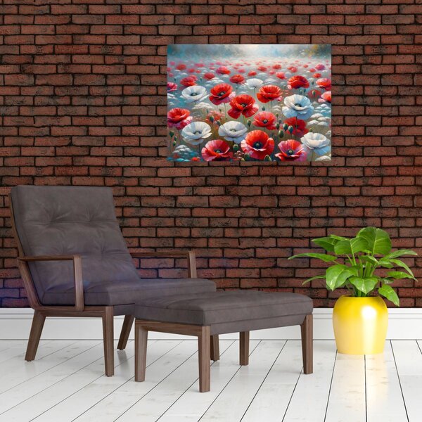 Obraz - Pole vlčích máků (70x50 cm)