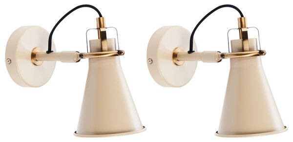 Sada 2 nástěnných lamp MOYOLA Béžová Kov Nastavitelná