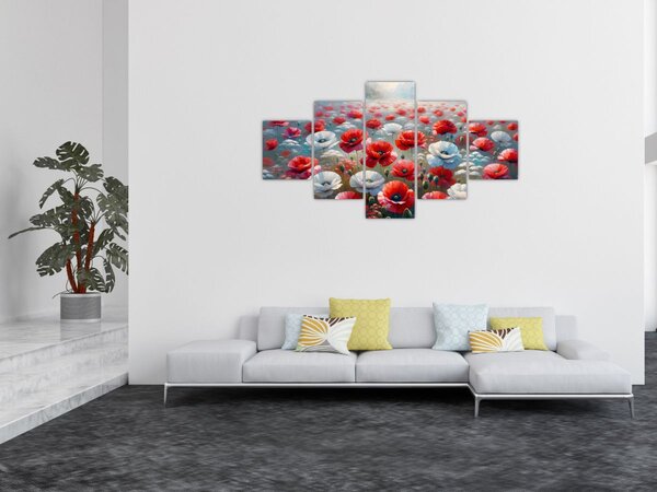 Obraz - Pole vlčích máků (125x70 cm)