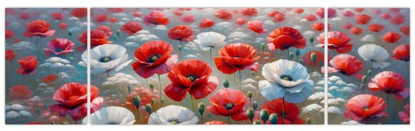 Obraz - Pole vlčích máků (170x50 cm)