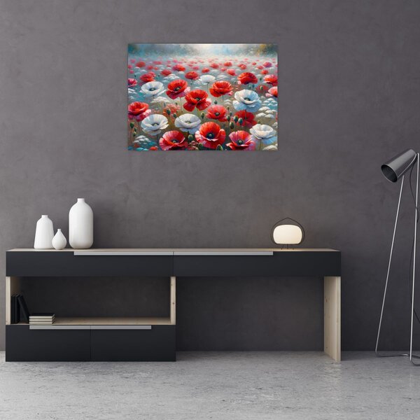 Obraz - Pole vlčích máků (70x50 cm)