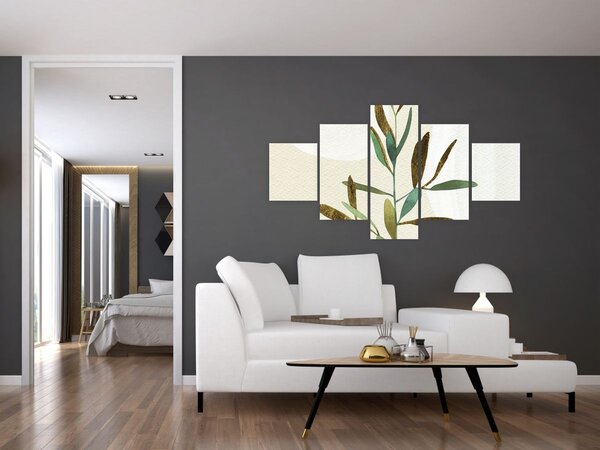 Obraz - Akvarelová větvička N⁰2 (125x70 cm)