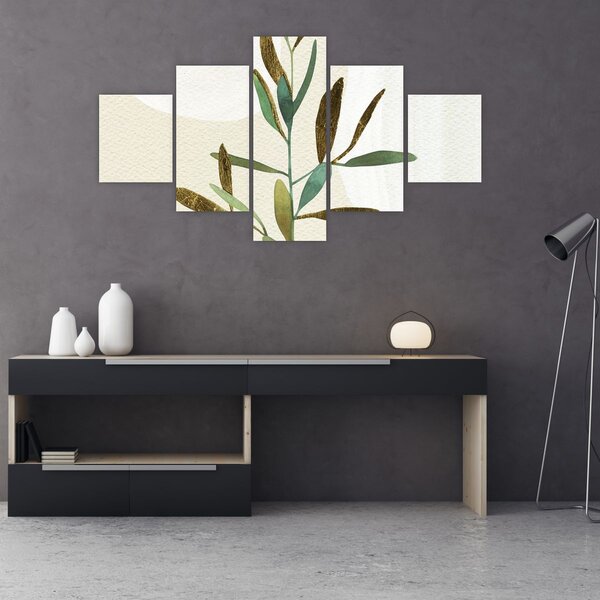 Obraz - Akvarelová větvička N⁰2 (125x70 cm)