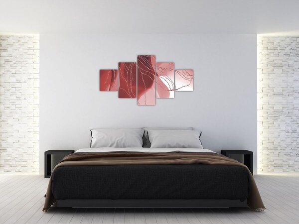 Obraz - Červená abstraktní květina N⁰1 (125x70 cm)