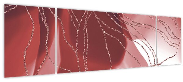 Obraz - Červená abstraktní květina N⁰1 (170x50 cm)