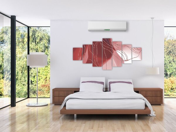 Obraz - Červená abstraktní květina N⁰1 (210x100 cm)