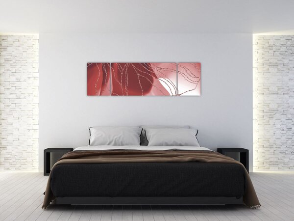 Obraz - Červená abstraktní květina N⁰1 (170x50 cm)
