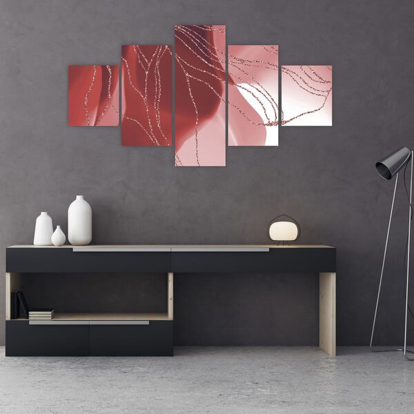 Obraz - Červená abstraktní květina N⁰1 (125x70 cm)