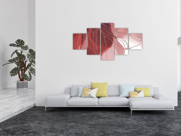 Obraz - Červená abstraktní květina N⁰1 (125x70 cm)