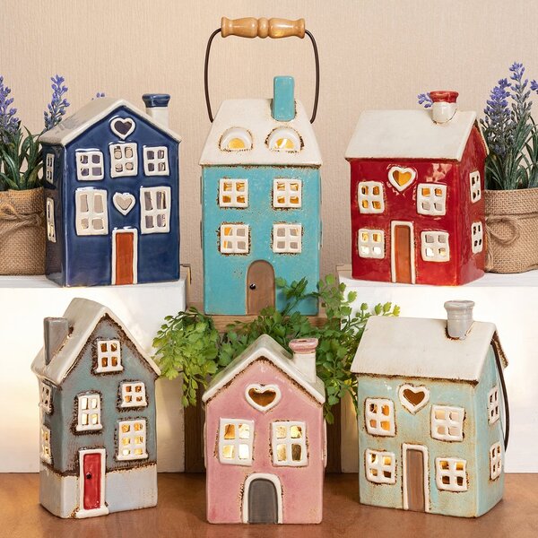Keramický svícen Domek 24 cm