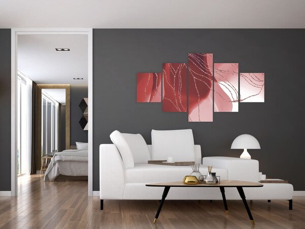 Obraz - Červená abstraktní květina N⁰1 (125x70 cm)