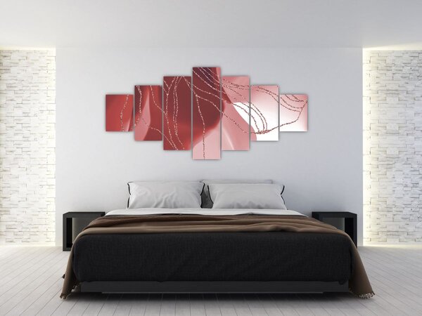 Obraz - Červená abstraktní květina N⁰1 (210x100 cm)