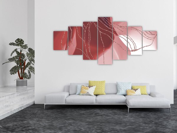 Obraz - Červená abstraktní květina N⁰1 (210x100 cm)