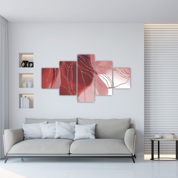 Obraz - Červená abstraktní květina N⁰1 (125x70 cm)