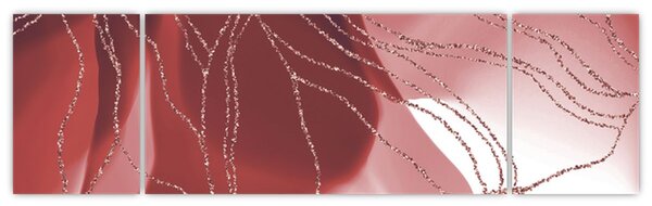 Obraz - Červená abstraktní květina N⁰1 (170x50 cm)