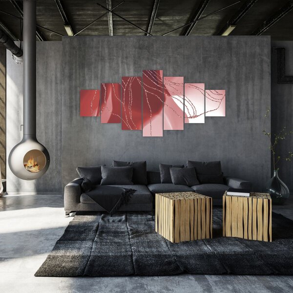 Obraz - Červená abstraktní květina N⁰1 (210x100 cm)