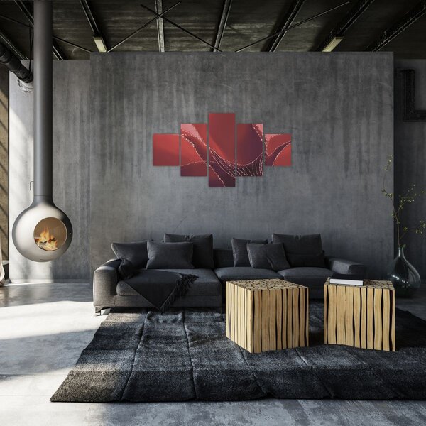 Obraz - Červená abstraktní květina N⁰2 (125x70 cm)
