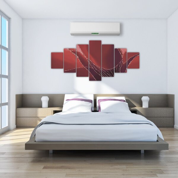 Obraz - Červená abstraktní květina N⁰2 (210x100 cm)