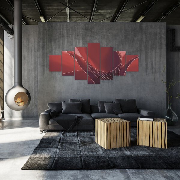 Obraz - Červená abstraktní květina N⁰2 (210x100 cm)