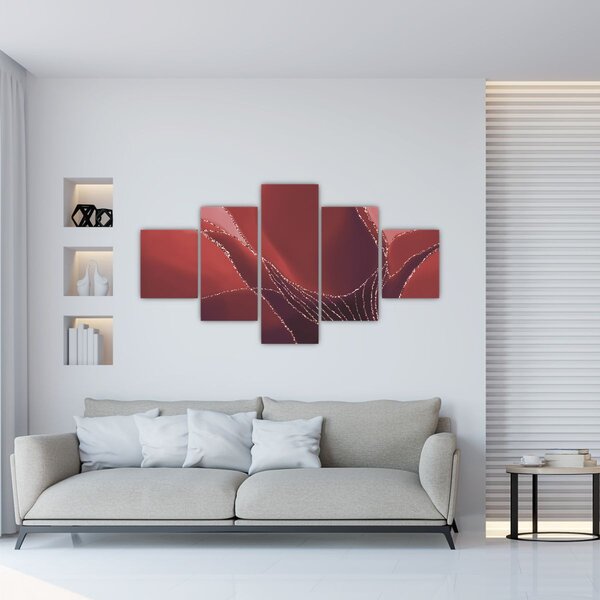 Obraz - Červená abstraktní květina N⁰2 (125x70 cm)