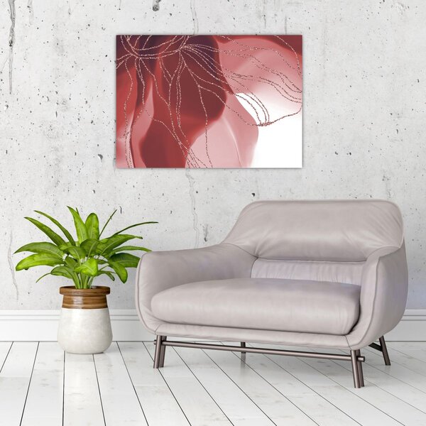 Obraz - Červená abstraktní květina N⁰1 (70x50 cm)