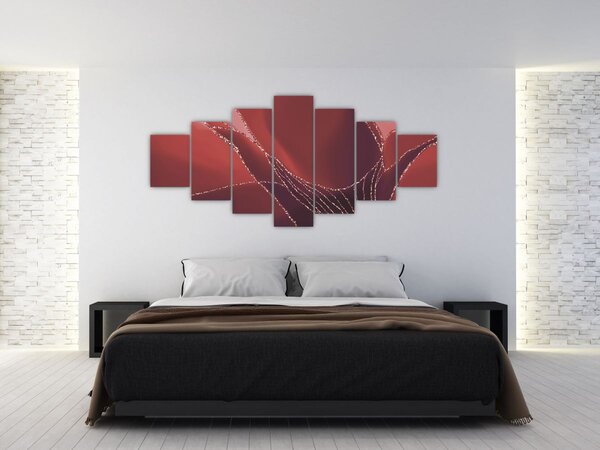 Obraz - Červená abstraktní květina N⁰2 (210x100 cm)