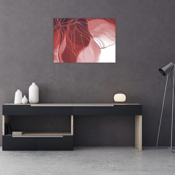 Obraz - Červená abstraktní květina N⁰1 (70x50 cm)