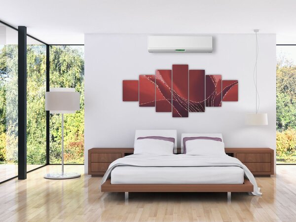 Obraz - Červená abstraktní květina N⁰2 (210x100 cm)