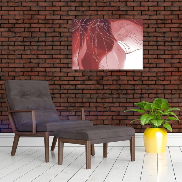 Obraz - Červená abstraktní květina N⁰1 (70x50 cm)