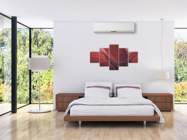 Obraz - Červená abstraktní květina N⁰2 (125x70 cm)