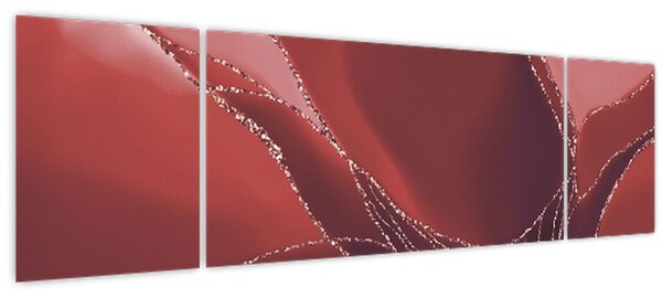 Obraz - Červená abstraktní květina N⁰2 (170x50 cm)