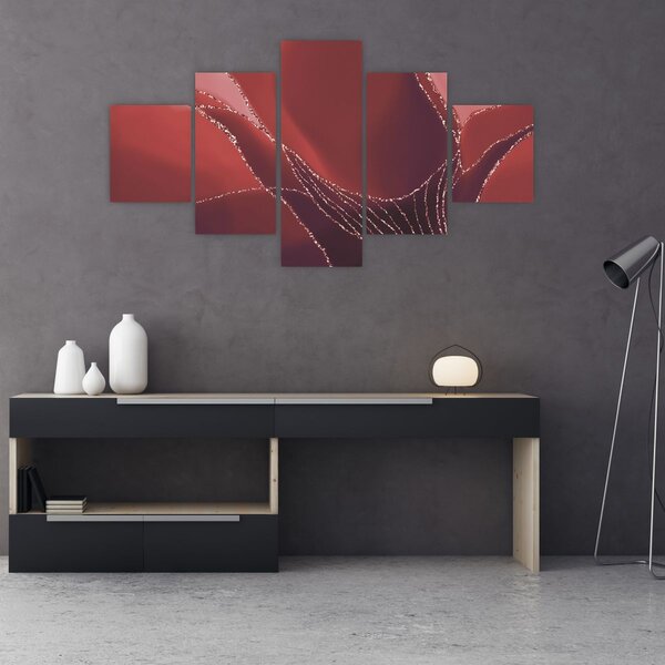 Obraz - Červená abstraktní květina N⁰2 (125x70 cm)