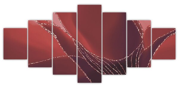 Obraz - Červená abstraktní květina N⁰2 (210x100 cm)