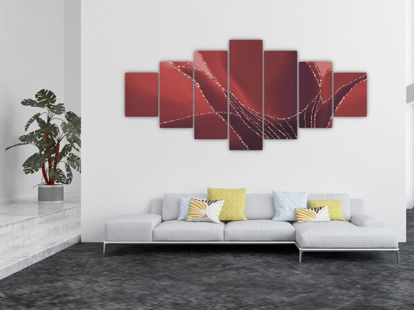 Obraz - Červená abstraktní květina N⁰2 (210x100 cm)