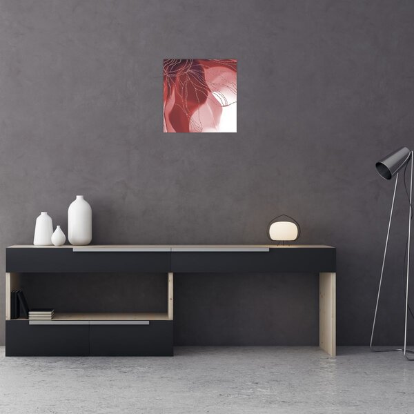 Obraz - Červená abstraktní květina N⁰1 (30x30 cm)
