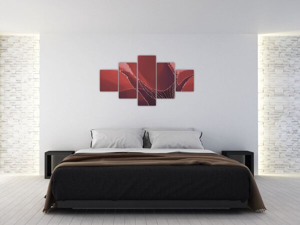 Obraz - Červená abstraktní květina N⁰2 (125x70 cm)